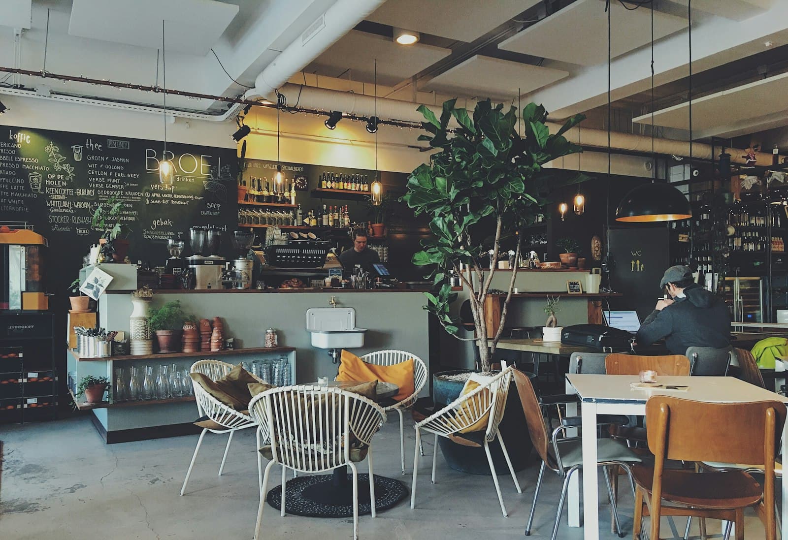 Siesta Grill cafe interior with wooden chairs