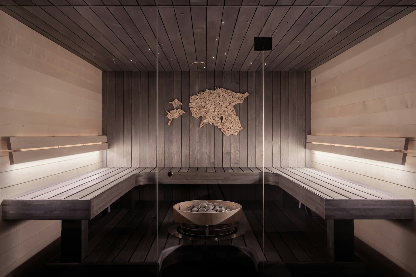 Wooden sauna interior