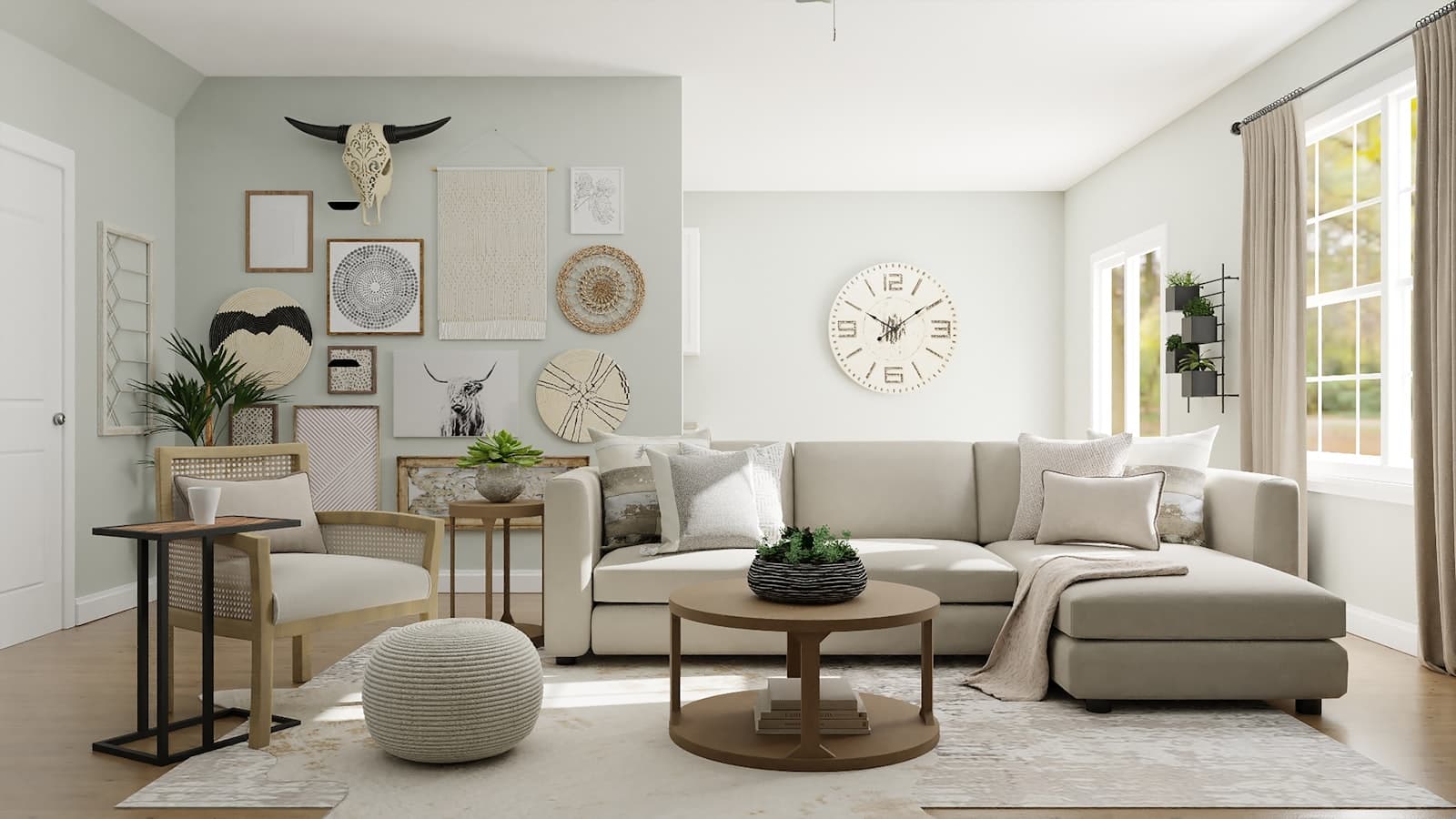 Styled sitting area with artwork