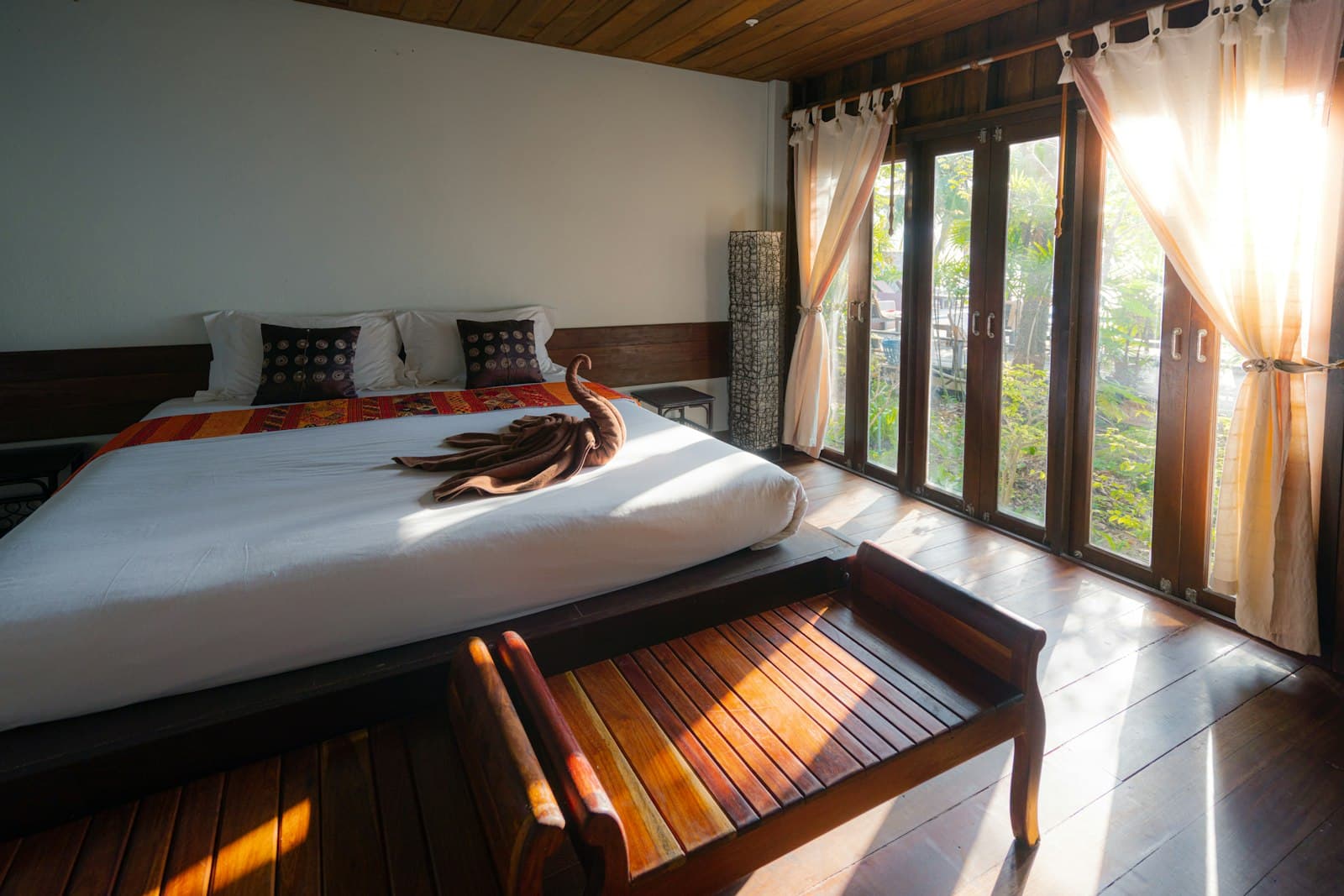 Guest waking up to a panoramic ocean view